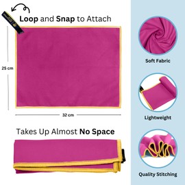 Elite Trail Magic Backpacking Ultralight Quick Dry Microfiber Soft Fast Drying Hand and Face Towel Wash Cloth Camping Yoga Hiking Active Lifestyle Small (Magenta)