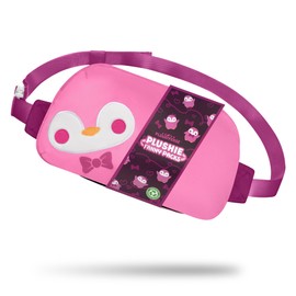 TeeTurtle Plushiverse - Plushie Fanny Pack - Valentine’s Day - Cute Kawaii Purple Penguin - Novelty Hip Waist Crossbody Bag