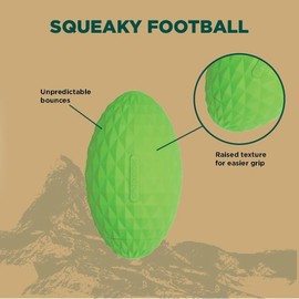 Hound2O Dog Toys - Squeaky Football, Green - Tough, Engaging, & Interactive Toy for All Breeds- Chew, Chase, & Fetch - Durable Non-Toxic Materials That Float - Easy to Clean for Outdoor Play