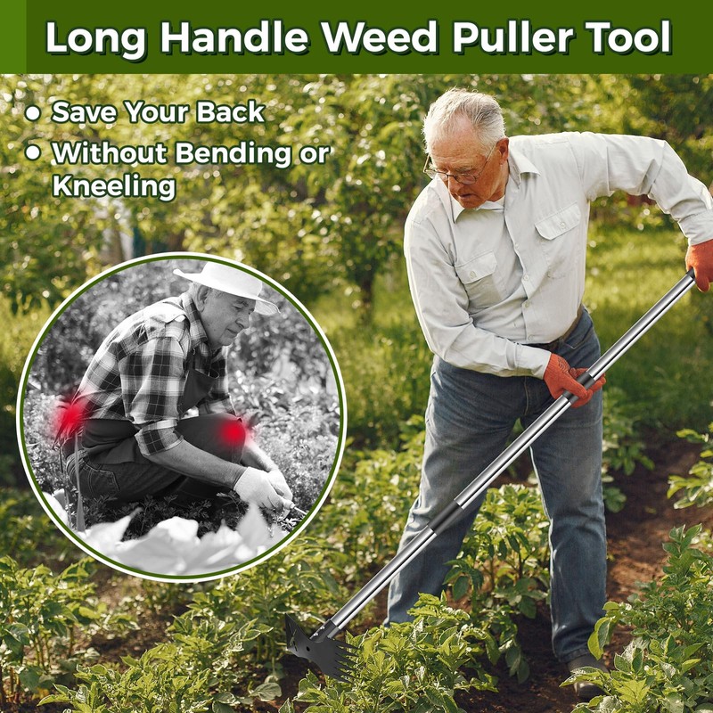 BQMEZRNUS Weed Puller Tool with Long Handle - 44" Heavy