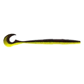 Westin Swimming Worm 13 cm 5 g – 5 Rubber Worms, Colour: Black/Chartreuse