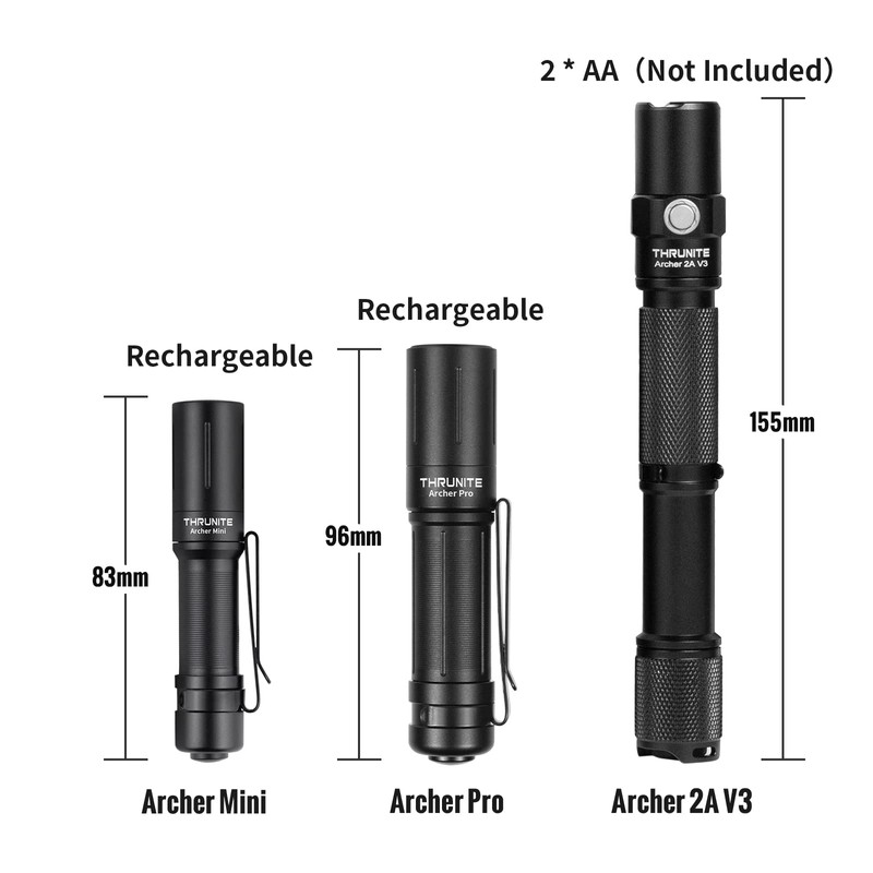 ThruNite EDC Flashlight Archer Mini, 405 Lumens Tail Switch LED