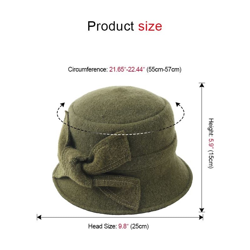 Women Felt Bucket Hat Vintage Floral Wool Dress Winter Hats