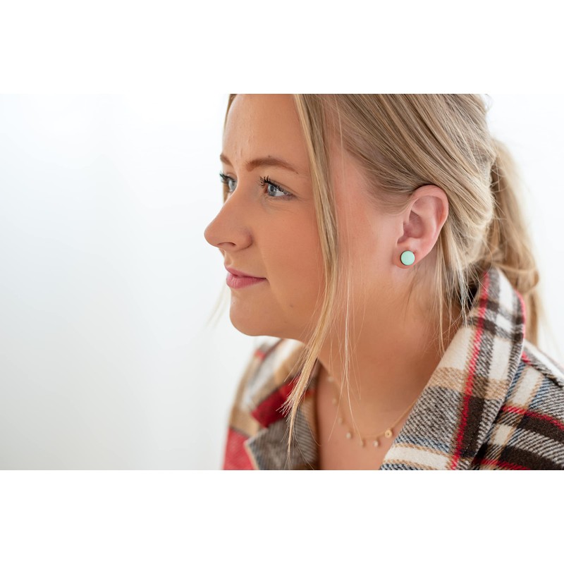 Hearts 10 mm Stud Earrings, Handmade, Posts for Sensitive Ears