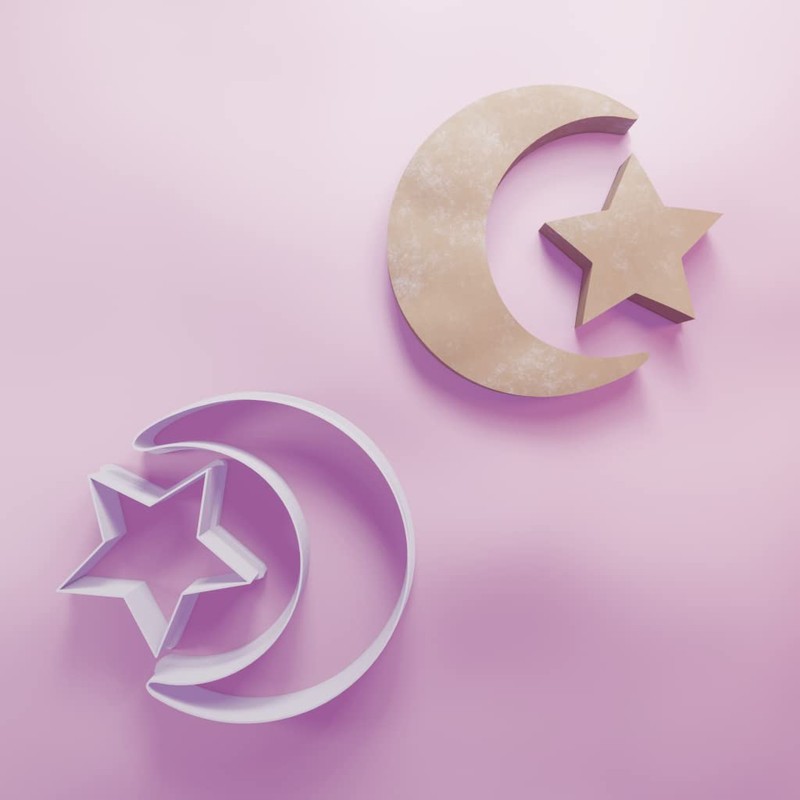 Moon and Star Cookie Cutter - 3 Sizes Ramadan Eid