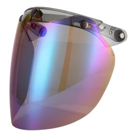 sakurawing Bubble Shield Jet Helmet Face Guard UV Light Cut Bike Motorcycle Goggles Sunglasses (Rainbow)
