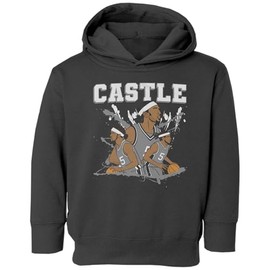 SAILEAD Castle Basketball Tribute - San Antonio Hoops Fan Toddler Hooded Sweatshirt (Black, 4T)