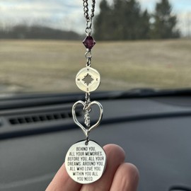 Graduation Gift, Behind You All Your Memories Car Charm, High School College 2025 Grad Gifts