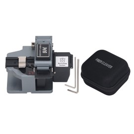 Optical Fiber Cleaver Tool Cutter 60000 Time Cutting High Accuracy Fully Automatic Cold Welding Hot Melting M6 Gray