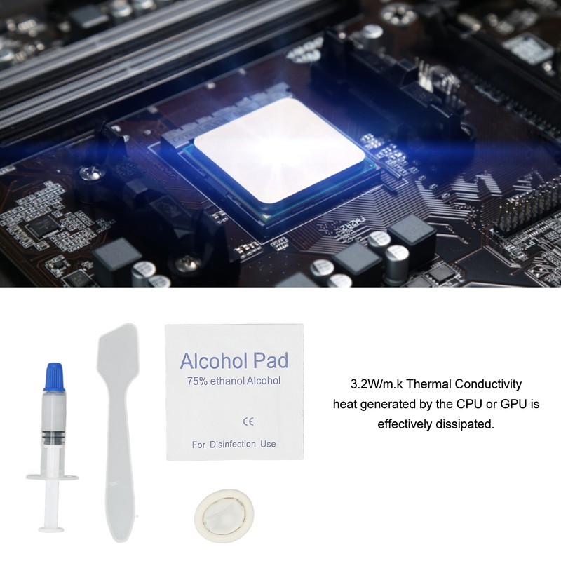 5Pcs Thermal Paste 3.2W/m.k Metal Free Safe Strong Adhesion Thermal