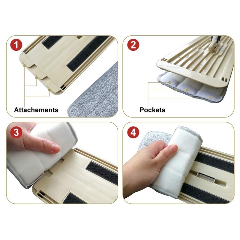 BOOMJOY Mop Pads, Microfiber Cleaning Pads for BOOMJOY Squeeze Flat