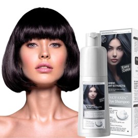 Cnmofaxin Wholesale Ammonia and Ppd Free Organic CNMOFAXIN Fast Herbal Permanent OEM Black Hair Color ShampooVolume: 210ml, color: Wine Red