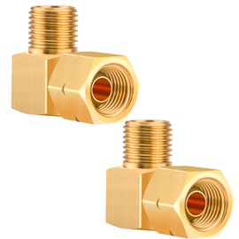Jingzan Pack of 2 Connection Angle 1/4 Inch Left Thread 90° - Gas Angle Connector for Gas Hose, Gas Stove, Cooker - Caravan, Motorhome, Camping