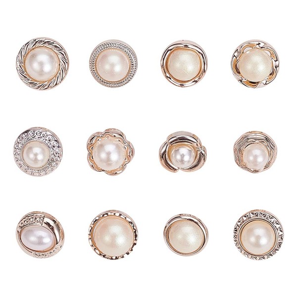 nbeads Pack of 96 Sewing in Faux Imitation Pearl Buttons,
