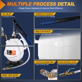 GOOACC Transmission Fluid Pump Kit 7.5L Automotive Manual Oil Pump Extractor ATF Refill Dispenser Transfer Pump with 15 ATF Filler Adapters 2Gal Oil Filling Filler System Fluid Extractor Pump Tool Kit