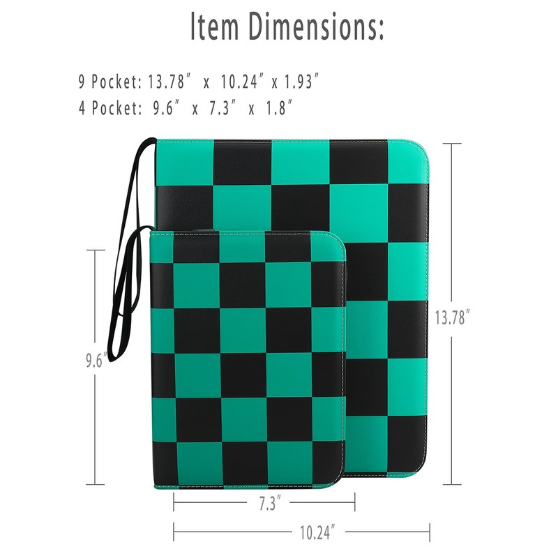 Anime Green 9 Pocket Trading Card Binders for 900 Cards