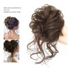 Messy Bun Hairpiece, Women Fashionable Light Brown Synthetic Wavy Curly
