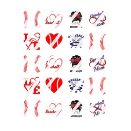 Baseball Mom Nail Art Decals - Waterslide Nail Decals