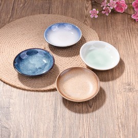 Whitenesser Japanese Sauce Dish Ceramic Soy Sauce Dishes Set of 4 Dipping Sauce Dish Sauce Cup Sauce Bowls for Sushi