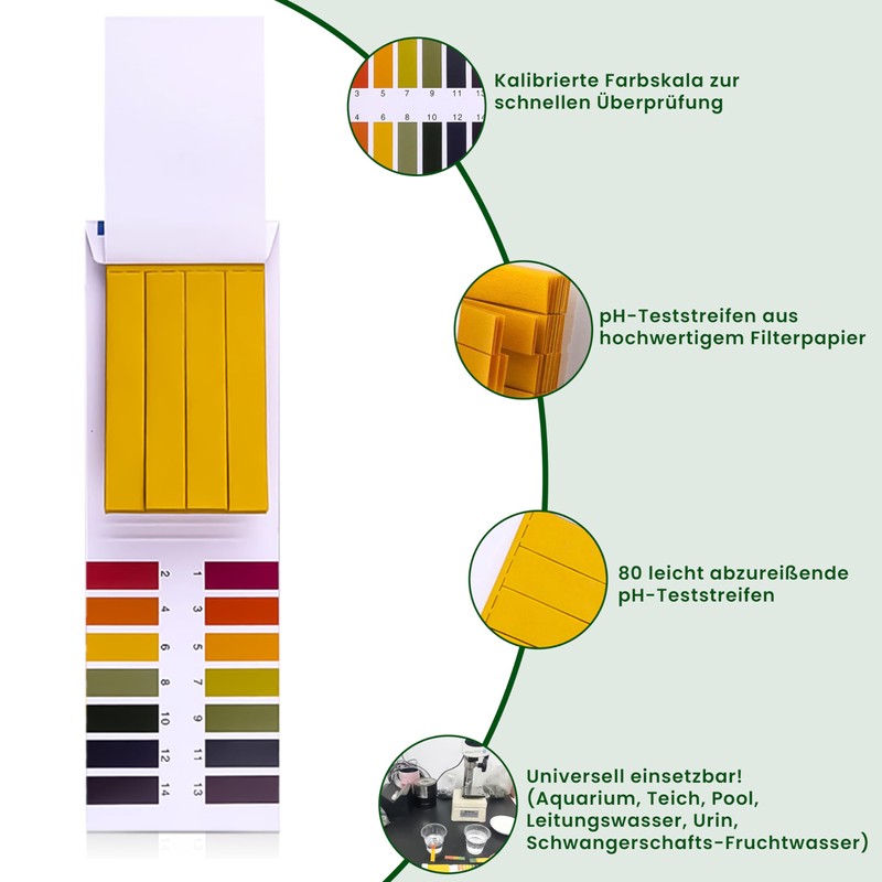Instinktive-Oase® pH Value Test Strips Indicator Litmus Paper for Aquarium,