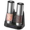 Rechargeable Salt and Pepper Grinder Set with Power-Storing Charging Base