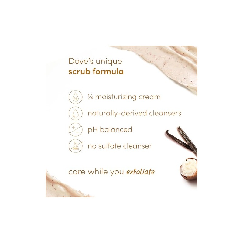 Dove Vanilla Sugar & Shea Butter Body Scrub Exfoliates and