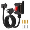 Inline Power Switch with 6-ft 14AWG Cable Piggyback Plug(3-Pronged),Red LED