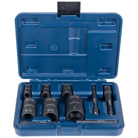 VACO VAC4100 10-Piece 2-in-1 Impact Flip Socket Set with Case, Adapter, Extension, Ratchet, 6 Sockets, 12 SAE Sizes for 1/4 and 3/8-Inch Drives