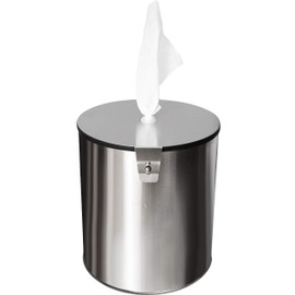 Monkey Movement Stainless Steel Wall Mount Wipe Dispenser (Round) - Fits Wipes on Rolls - Perfect for Fitness Clubs, Schools / Daycares, Commercial and Residential Facilities