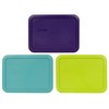 Pyrex 7210-PC 3-Cup (1) Purple, (1) Turquoise, & (1) Edamame