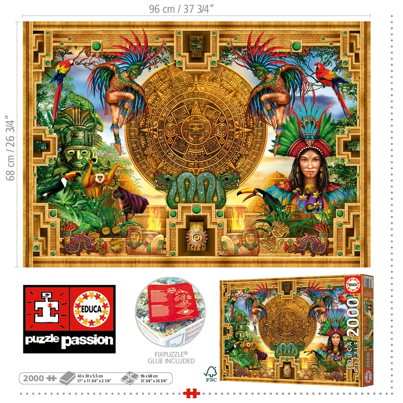 Educa - 2000 Piece Puzzle for Adults | Mayan Aztec