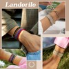 Landorilo 2 Stück Naturstein Runde Perlen Stretch Armband (4mm) für
