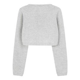 Bolerose Girls' Long-Sleeved Bolero Sparkle Cardigan - Silver