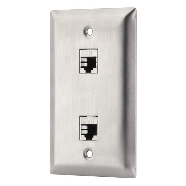 Ethernet Cat 6 Keystone Female to Female Wall Plate in