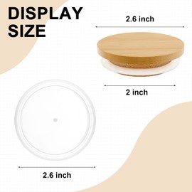 Tessco 40 Pcs Yogurt Jar Lids Set 20 Bamboo Lids with Silicone Sealing Rings 20 Pcs Plastic Yogurt Container Lids Clear Food Storage Replacement Lids Covers Compatible with Oui Yogurt Jars