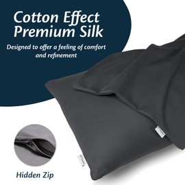 Flowen Set of 2 Cushion Covers, 30 x 30 cm, Cotton Premium Satin, Decoration for Cushions for Sofa/Bed, Super Soft, Resistant, Hypoallergenic, Anti-Dust Mite Fabric, with Concealed Zip, Fully Washable