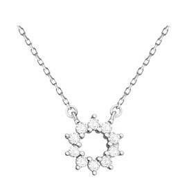 Sofia Milani - Women's Necklace 925 Silver with Zirconia Stones - Sun Circle Pendant, Sterling silver, Cubic Zirconia