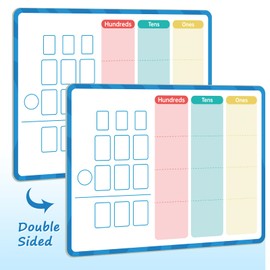 Dry Erase Place Value Whiteboard, 9" x 12" Double Sided Place Value Chart,Engage with Place Values from Billions to Decimals for Math Manipulatives, Learning Tool for Students & Kids