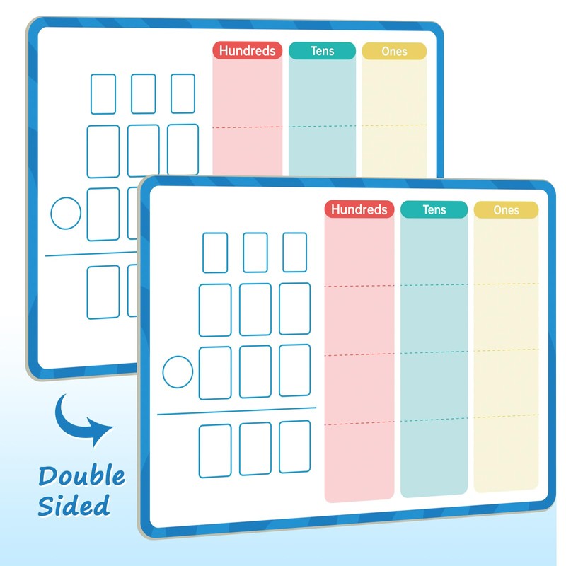 Dry Erase Place Value Whiteboard, 9" x 12" Double Sided