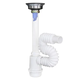 Fleximatc 2335A Céspol flexible con contra canasta de acero inoxidable, bote grande y membrana check anti-olores