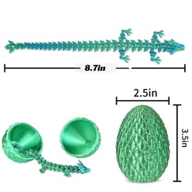 2 Pcs Dragon Eggs with Dragon Inside, 3D Printed Easter Dragon Egg, Dragon Egg Fidget Toy, Stocking Easter Basket Stuffers