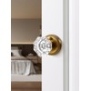 SORWDUERM Antique Brass Door Knobs Crystal Door Knob Interior Privacy