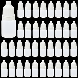 Honbay 100PCS 5ML Plastic Empty Squeezable Dropper Bottles Portable Eye Drop Bottle Containers Eye Liquid Dropper Bottle with Screw Cap and Plug