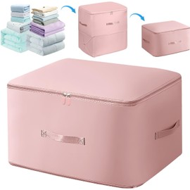 Migugaga compression storage bags ultra space saving self compression organizer compression storage bags for quilts 2024 New Clothes Storage Bags for Travel (Pink, L)