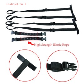 WILD HEART Quick install and remove straps 4+2 heavy duty straps (black straps), black straps, X-Large