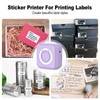 Mini Pocket Printer, Portable Thermal Photo Printer with 6 Rolls