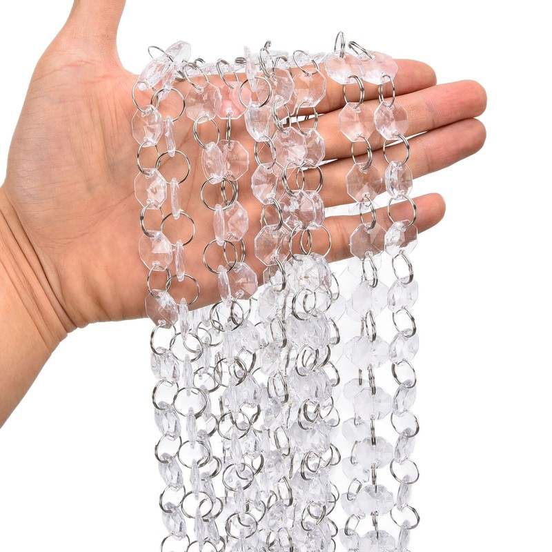 14mm Octagonal Bead String Acrylic Crystal Pearl Chains for Birthday