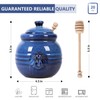 Cutiset Ceramic Honey Pot with Lid and Dipper, 20oz rustic