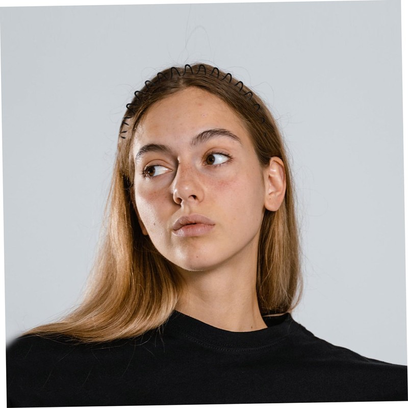 PACKOVE 2pcs Metal Headband for Women and Men Non-Slip Wavy