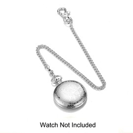 BOSHIYA Pocket Watch Chain Gold/Silver Lobster Clasp Vintage Albert Vest Chain Pocket Watch Chains for Men with Box, silver, Versatile